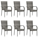 vidaXL Set mobilier pentru grădină, 7 piese, gri vidaXL Set mobilier pentru grădină, 7 piese, gri