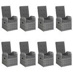 vidaXL Set mobilier de grădină, 9 piese, gri vidaXL Set mobilier de grădină, 9 piese, gri