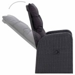 vidaXL Set mobilier de grădină, 9 piese, negru