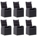 vidaXL Set mobilier pentru grădină, 7 piese, negru vidaXL Set mobilier pentru grădină, 7 piese, negru