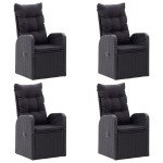vidaXL Set mobilier de grădină, 7 piese, negru