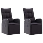 vidaXL Set mobilier de grădină, 7 piese, negru