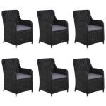 vidaXL Set mobilier pentru grădină, 9 piese, negru vidaXL Set mobilier pentru grădină, 9 piese, negru