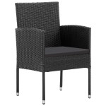 vidaXL Set mobilier de grădină, 9 piese, negru