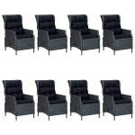 vidaXL Set mobilier de grădină, 9 piese, gri închis vidaXL Set mobilier de grădină, 9 piese, gri închis