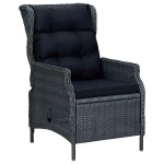vidaXL Set mobilier de grădină, 9 piese, gri închis vidaXL Set mobilier de grădină, 9 piese, gri închis