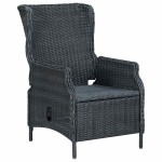 vidaXL Set mobilier de grădină, 9 piese, gri închis vidaXL Set mobilier de grădină, 9 piese, gri închis