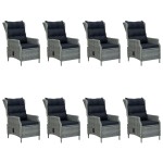 vidaXL Set mobilier de grădină, 9 piese, gri deschis vidaXL Set mobilier de grădină, 9 piese, gri deschis