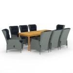 vidaXL Set mobilier de grădină, 9 piese, gri deschis vidaXL Set mobilier de grădină, 9 piese, gri deschis