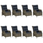 vidaXL Set mobilier de grădină, 9 piese, maro vidaXL Set mobilier de grădină, 9 piese, maro