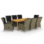 vidaXL Set mobilier de grădină, 9 piese, maro vidaXL Set mobilier de grădină, 9 piese, maro