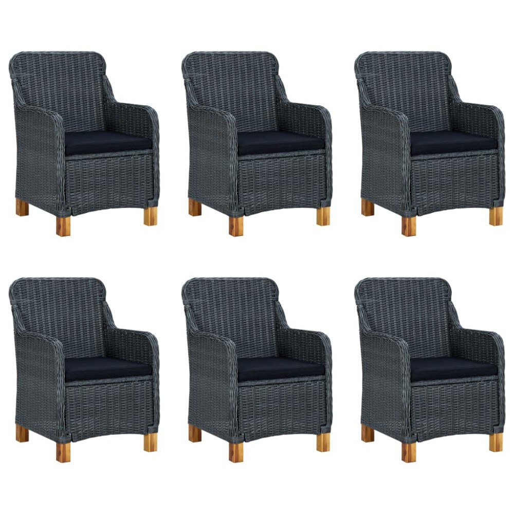 vidaXL Set mobilier de grădină, 7 piese, gri închis