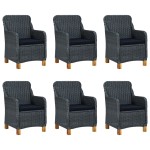 vidaXL Set mobilier de grădină, 7 piese, gri închis