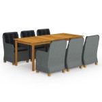 vidaXL Set mobilier de grădină, 9 piese, gri deschis vidaXL Set mobilier de grădină, 9 piese, gri deschis