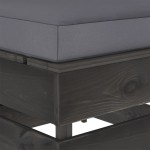 vidaXL Canapea de mijloc modulară cu perne, gri, lemn impregnat vidaXL Canapea de mijloc modulară cu perne, gri, lemn impregnat
