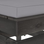 vidaXL Canapea de mijloc modulară cu perne, gri, lemn tratat vidaXL Canapea de mijloc modulară cu perne, gri, lemn tratat