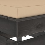 vidaXL Canapea de mijloc modulară cu perne, gri, lemn impregnat vidaXL Canapea de mijloc modulară cu perne, gri, lemn impregnat