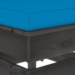 vidaXL Canapea de mijloc modulară cu perne, gri, lemn tratat vidaXL Canapea de mijloc modulară cu perne, gri, lemn tratat