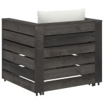 vidaXL Set mobilier grădină cu perne, 2 piese, gri, lemn impregnat
