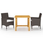 vidaXL Set mobilier de grădină, 3 piese, maro vidaXL Set mobilier de grădină, 3 piese, maro