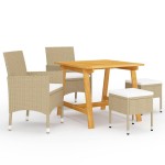 vidaXL Set mobilier de grădină, 5 piese, bej vidaXL Set mobilier de grădină, 5 piese, bej