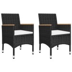 vidaXL Set mobilier de grădină, 5 piese, negru