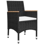 vidaXL Set mobilier de grădină, 5 piese, negru