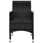 vidaXL Set mobilier de grădină, 5 piese, negru