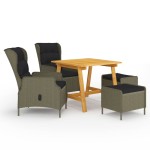 vidaXL Set mobilier de grădină, 5 piese, maro vidaXL Set mobilier de grădină, 5 piese, maro