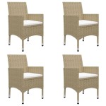 vidaXL Set mobilier de grădină, 5 piese, bej vidaXL Set mobilier de grădină, 5 piese, bej