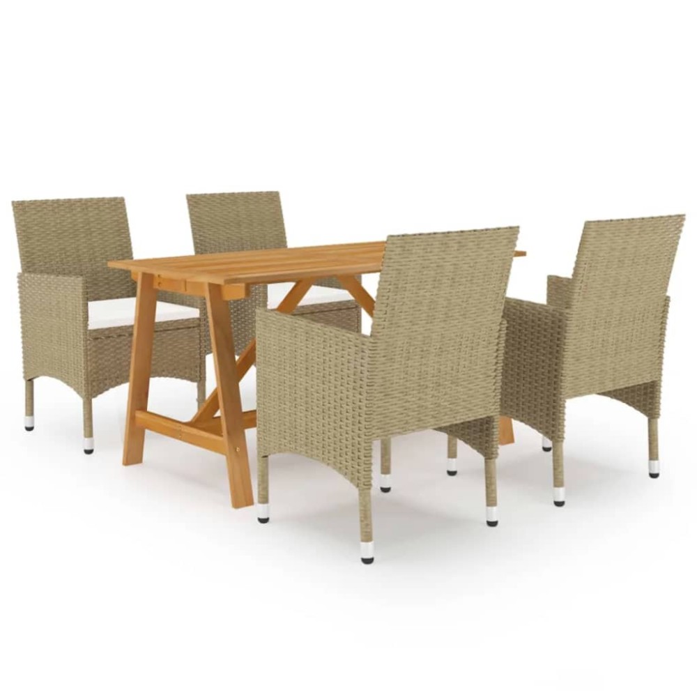 vidaXL Set mobilier de grădină, 5 piese, bej