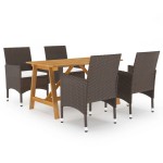 vidaXL Set mobilier de grădină, 5 piese, maro vidaXL Set mobilier de grădină, 5 piese, maro