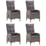 vidaXL Set mobilier pentru grădină, 5 piese, gri vidaXL Set mobilier pentru grădină, 5 piese, gri