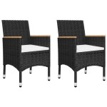 vidaXL Set mobilier de grădină, 5 piese, negru
