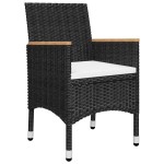 vidaXL Set mobilier de grădină, 5 piese, negru
