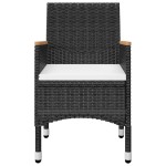 vidaXL Set mobilier de grădină, 5 piese, negru