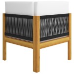 vidaXL Bancă de grădină cu 2 locuri și perne, lemn de salcâm și frânghie