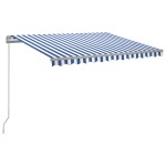 vidaXL Copertină retractabilă manual cu LED albastru și alb 300x250 cm
