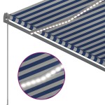 vidaXL Copertină retractabilă manual cu LED albastru și alb 300x250 cm
