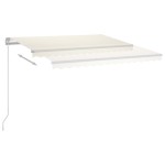 vidaXL Copertină retractabilă manual cu LED, crem, 300x250 cm