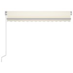 vidaXL Copertină retractabilă manual cu LED, crem, 300x250 cm