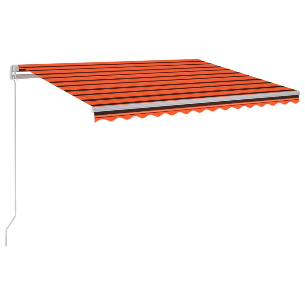 vidaXL Copertină retractabilă manual LED, portocaliu & maro 300x250 cm
