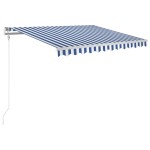vidaXL Copertină retractabilă automat, albastru și alb, 300x250 cm