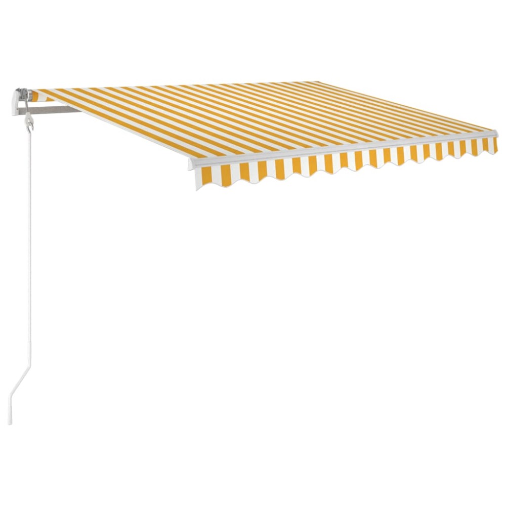 vidaXL Copertină retractabilă automat, galben și alb, 300x250 cm