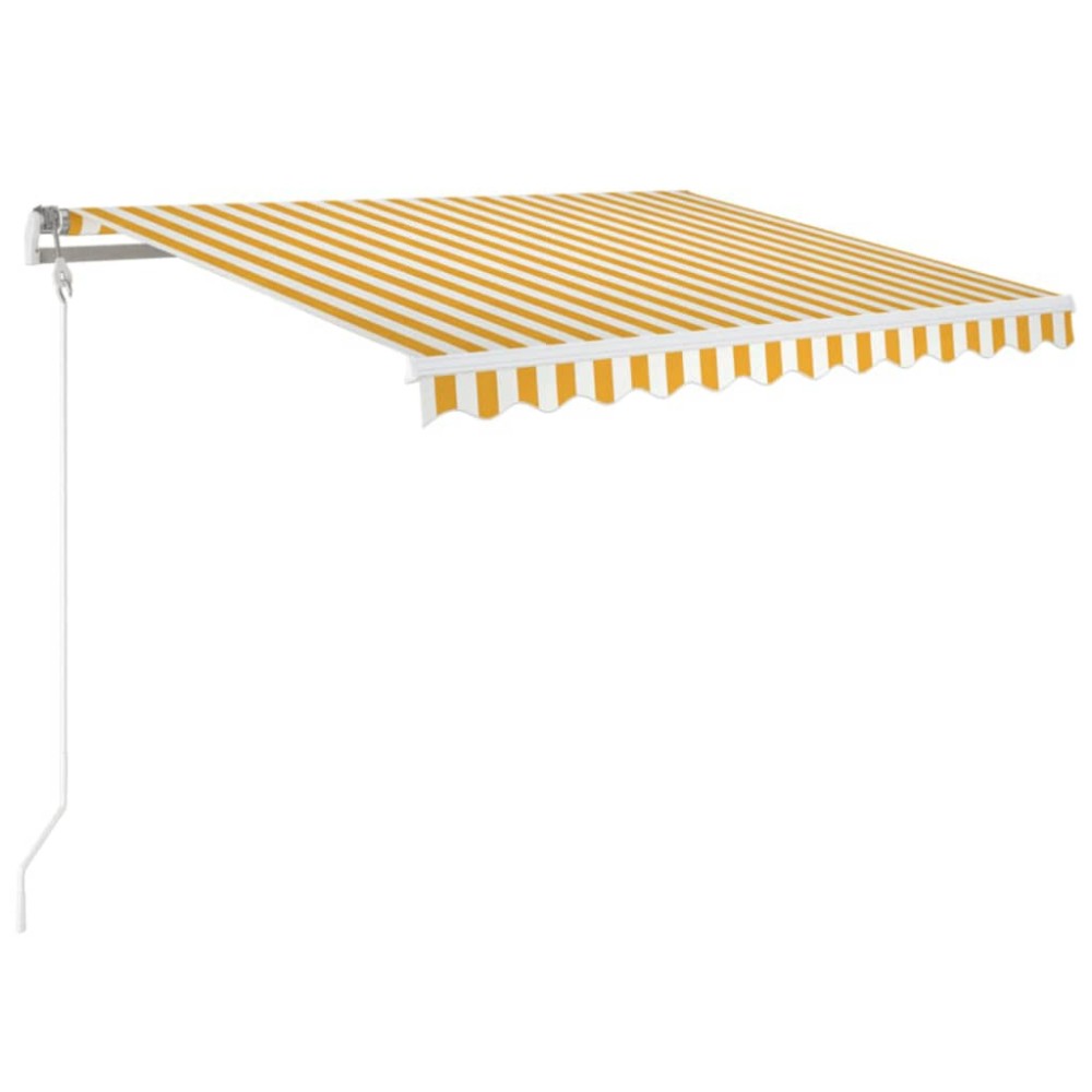 vidaXL Copertină retractabilă automat, galben și alb, 350x250 cm