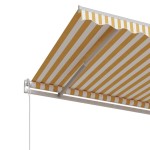 vidaXL Copertină retractabilă automat, galben și alb, 350x250 cm