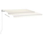 vidaXL Copertină retractabilă manual cu LED, crem, 400x300 cm