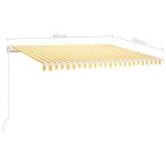 vidaXL Copertină retractabilă manual cu LED, galben & alb, 400x300 cm