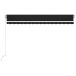 vidaXL Copertină retractabilă manual cu LED, antracit, 400x300 cm