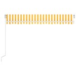 vidaXL Copertină retractabilă manual cu LED, galben și alb, 450x300 cm